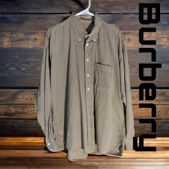 💥EUC Burberry check button down casual shirt Men’s XL Y2K Vintage - Picture 1 of 3